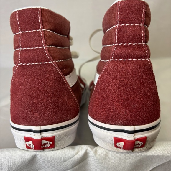 High Top Vans Skateboard Shoes - Maroon/Burgundy  - Size 10 - Picture 3 of 7